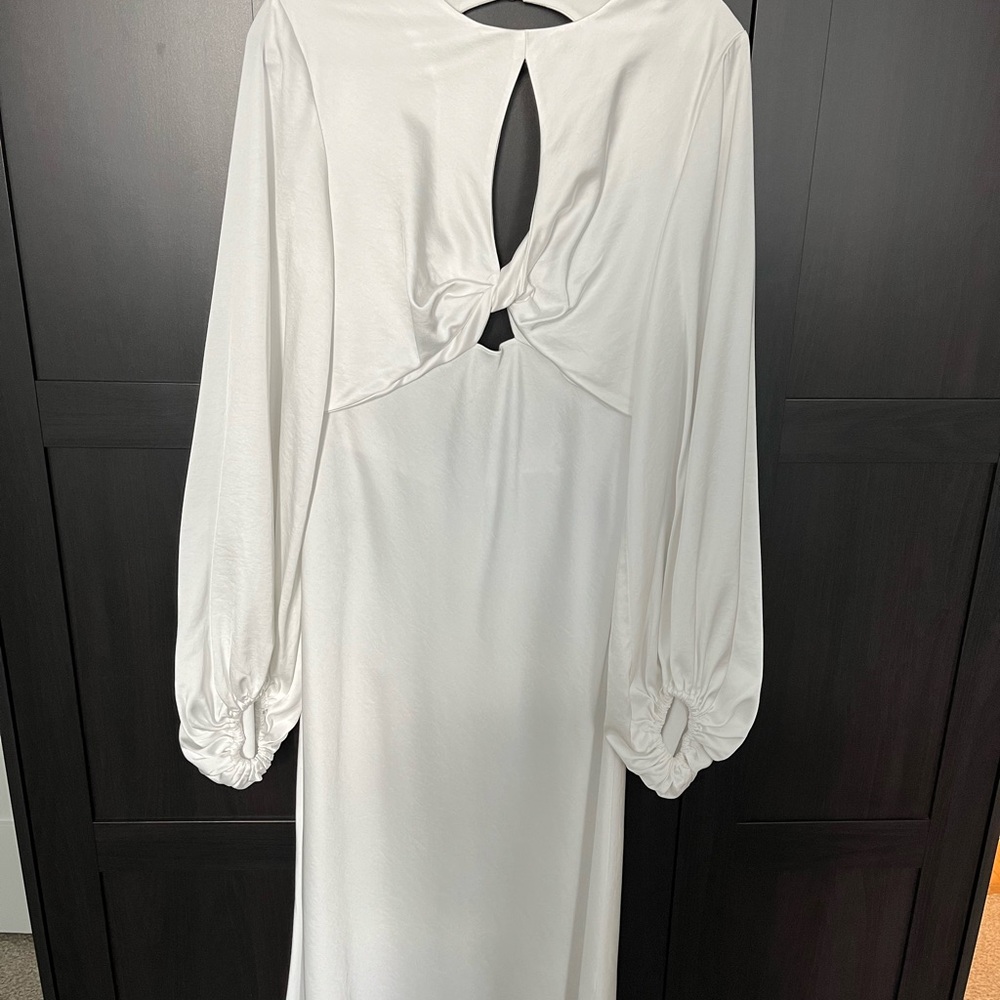 Anthropologie White Long Sleeve Dress